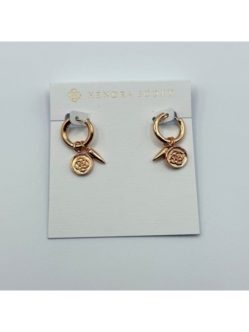 Kendra Scott Rose Gold Dira Convertible Coin Huggie Charm Hoop Earrings